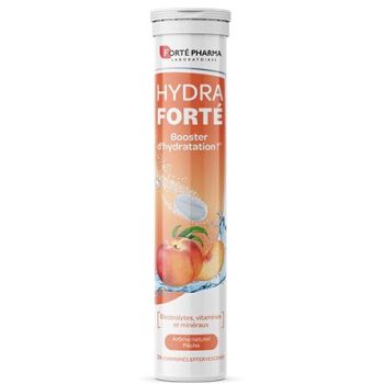 Hydra Forté booster d'hydratation arôme naturel pêche Forté Pharma - 24 comprimés effervescents