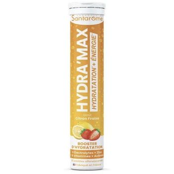 Hydra'max solution d'hydratation arôme citron fraise Santarome - 20 pastilles effervescentes