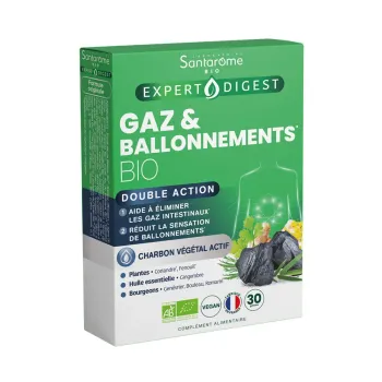 Gaz & ballonnements bio Santarome - boîte de 30 gélules