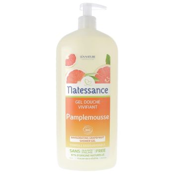 Gel Douche Vivifiant Pamplemousse Natessance - Flacon à pompe de 1 L