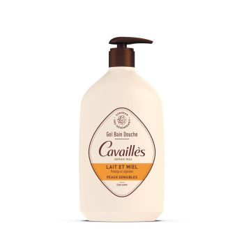 Gel bain et douche surgras actif Lait et Miel Rogé Cavaillès - flacon de 1L