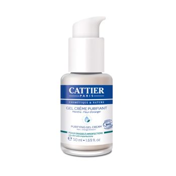 Gel crème purifiant, peaux grasses à imperfections bio Cattier - flacon 50 ml