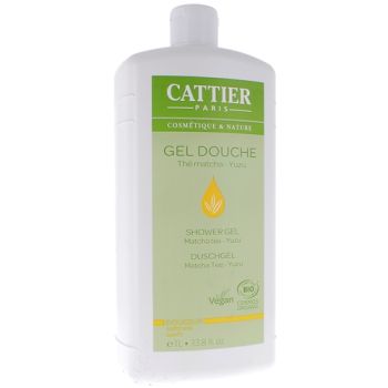 Gel douche Thé Matcha Yuzu bio Cattier - flacon de 1 L