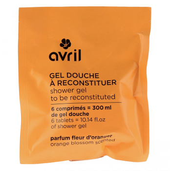 Gel douche à reconstituer parfum fleur d'oranger Avril - sachet de 6 comprimés