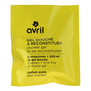 Gel douche à reconstituer parfum poire Avril - sachet de 6 comprimés