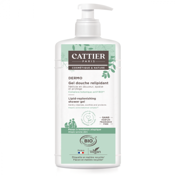 Gel douche relipidant bio Dermo Cattier - flacon-pompe de 500ml