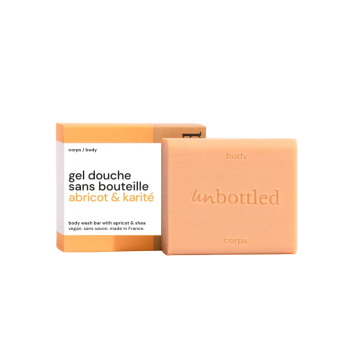 Gel douche sans bouteille abricot & karité Unbottled - pain de 110g