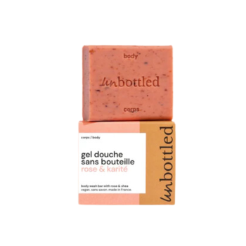 Gel douche sans bouteille rose & karité Unbottled - pain de 110g