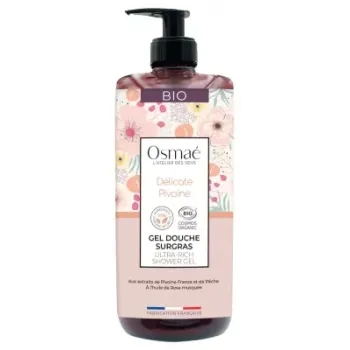 Gel douche surgras délicate pivoine Osmaé - flacon-pompe de 1L