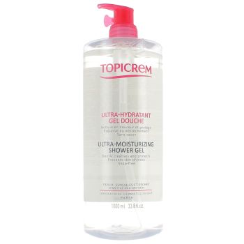 Gel douche ultra-hydratant Topicrem - flacon-pompe de 1000 ml