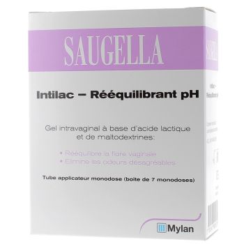 Gel intravaginal intilac rééquilibrant pH saugella Mylan - boite de 7 monodoses de 5 ml