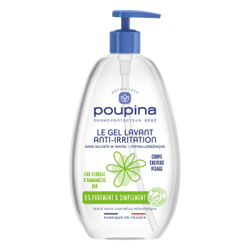 Gel lavant anti-irritation Poupina - flacon-pompe de 485ml