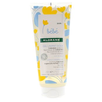 Gel lavant doux bébé Klorane - tube de 200 ml