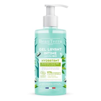 Gel lavant intime certifié bio hydratant Beauterra - flacon-pompe de 500ml