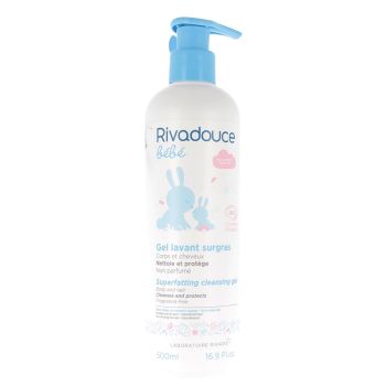 Gel lavant sugras bébé bio Rivadouce - flacon de 500 ml