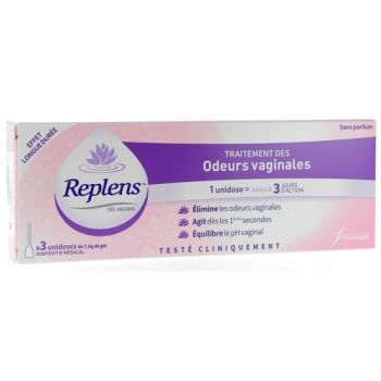 Gel vaginal traitement des odeurs vaginales Replens - boîte de 3 unidoses