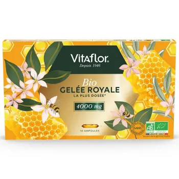 Gelée royale bio 4000mg Vitaflor - boite de 10 ampoules