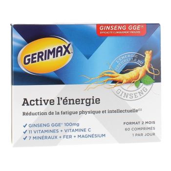 Gerimax Active l'énergie PharmUp - boite de 60 comprimés