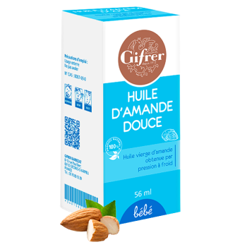 Huile vierge d'amande douce bébé Gifrer - flacon de 56 ml