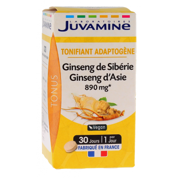 Ginseng de Sibérie ginseng d'Asie Juvamine - boîte de 30 comprimés