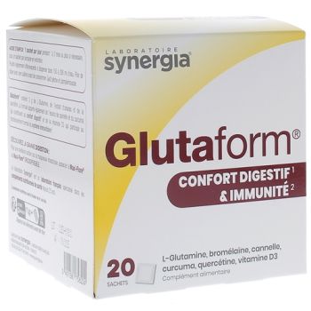 Glutaform Confort digestif et immunité Synergia - boîte de 20 sachets