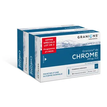 Granions Chrome - lot de 2 boites de 30 ampoules buvables