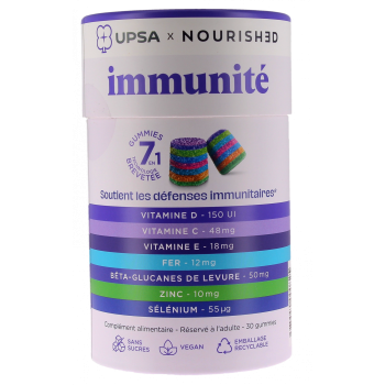 Gummies immunité 7en1 Upsa x Nourished - boite de 30 gummies