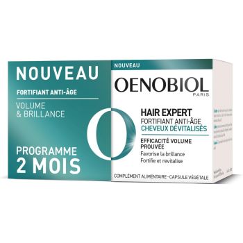 Hair Expert Fortifiant anti-âge Oenobiol - lot de 2 boîtes de 30 capsules