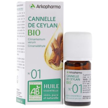 Huile Essentielle Cannelle de Ceylan Bio n°01 Arkopharma - flacon de 5 ml