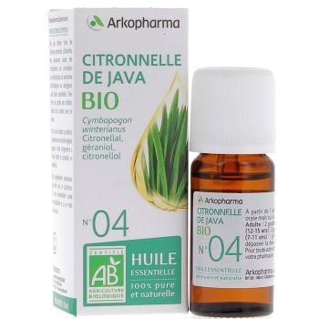 Huile Essentielle Citronnelle de Java Bio n°04 Arkopharma - flacon de 10 ml