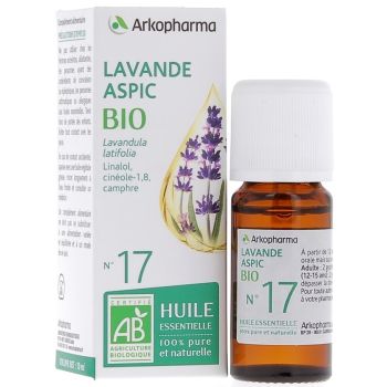 Huile Essentielle Lavande Aspic Bio n°17 Arkopharma - flacon de 10 ml