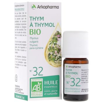 Huile Essentielle Thym à Thymol Bio n°32 Arkopharma - flacon de 5 ml