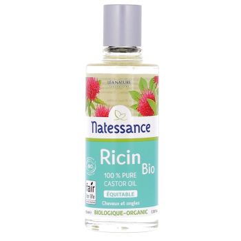 Huile de Ricin Bio 100% pure Natessance - Flacon de 100 ml