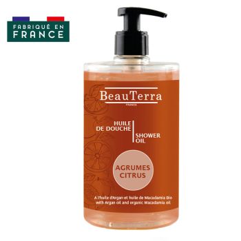 Huile de douche Agrumes BeauTerra - 1 flacon à pompe de 750 ml