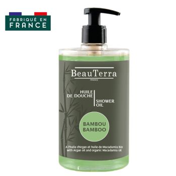 Huile de douche Bambou BeauTerra - 1 flacon à pompe de 750 ml