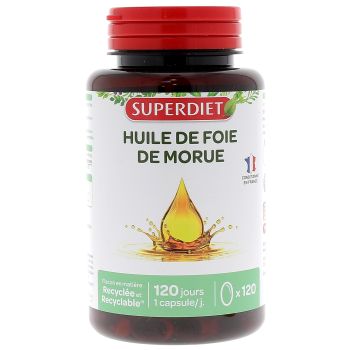 Huile de foie de morue Super Diet - boite de 120 capsules