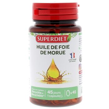 Huile de foie de morue Super Diet - boite de 45 capsules