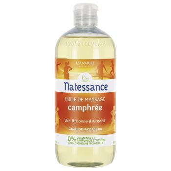 Huile de massage Camphrée Natessance - flacon de 500 ml