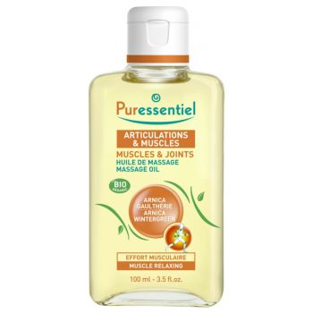 Huile de massage bio effort musculaire Puressentiel - flacon de 100 ml