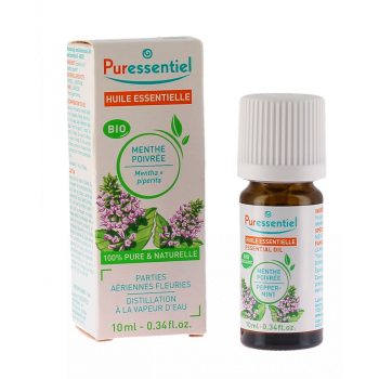 Huile essentielle bio Menthe poivrée Puressentiel - flacon de 10 ml