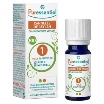 Huile essentielle bio cannelle de ceylan Puressentiel - flacon de 5 ml