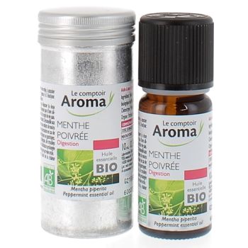 Huile essentielle de Menthe Poivrée Le Comptoir Aroma - flacon de 10 ml