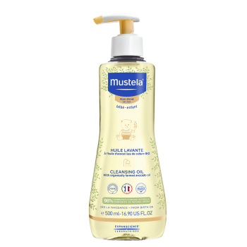 Huile lavante bébé enfant peau sèche Mustela - flacon-pompe de 500 ml