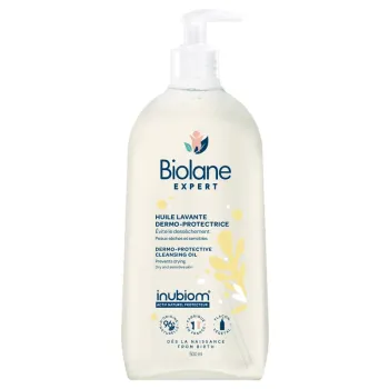 Huile lavante dermo-protectrice Biolane - flacon-pompe de 500ml