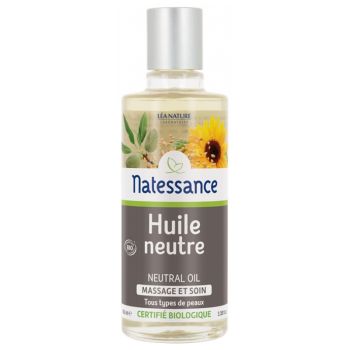 Huile neutre bio massage et soin Natessance - flacon de 100ml