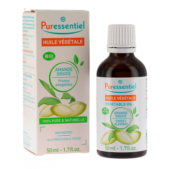 Huile végétale bio d'amande douce Puressentiel - flacon de 50 ml