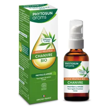 Huile végétale chanvre bio Phytosun arôms - flacon-pompe de 50ml