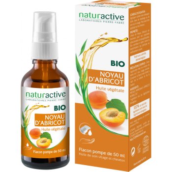 Huile végétale de noyau d'abricot bio Naturactive - flacon pompe de 50ml