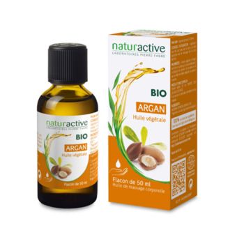 Huile végétale d'argan BIO Naturactive - flacon de 50 ml