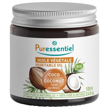 Huile végétale de coco bio Puressentiel - pot de 100 ml